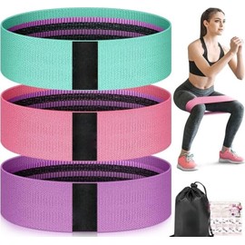 ROSSRORE Exercise Resistance Bands Fabric Sport Bands for Legs and Buttocks Fitness Bands for Yoga Starter Kit with Booty Bands Suitable for Pilates Rehabilitation Fitness and Home Workouts