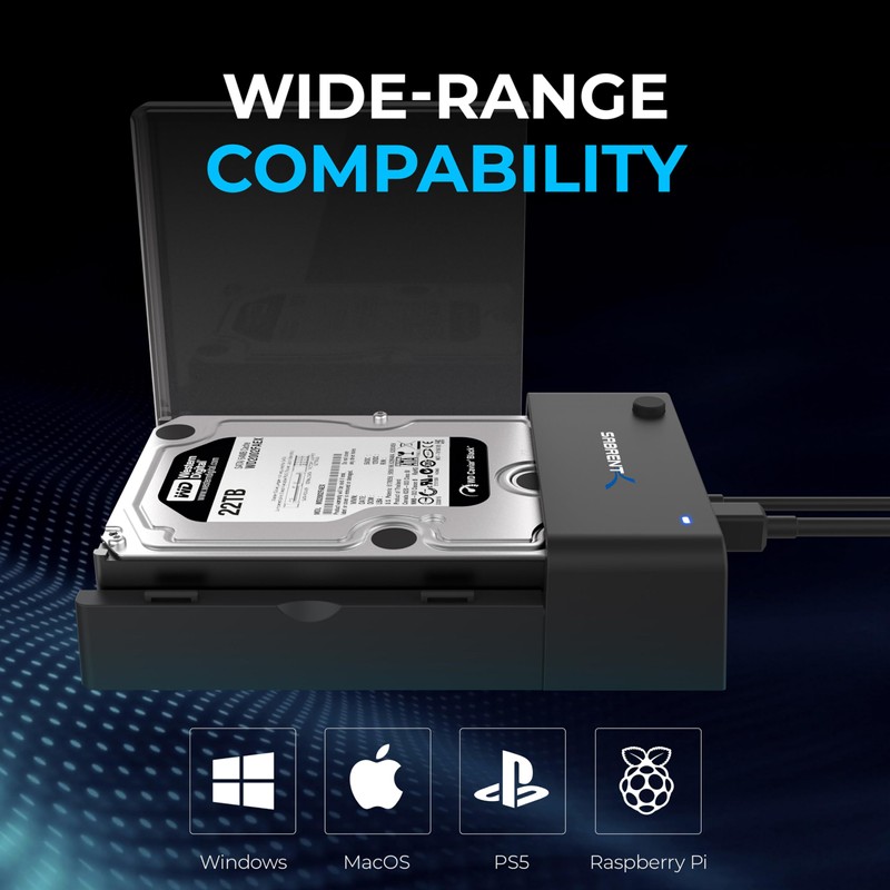 SABRENT USB 3.0 to SATA External Hard Drive Lay-Flat Docking
