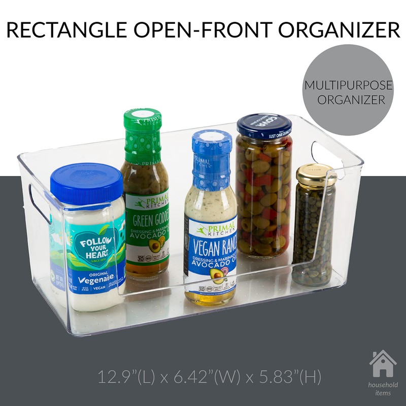 Simplify Rectangular Open Front Organizer Bin | Kitchen Cabinet &