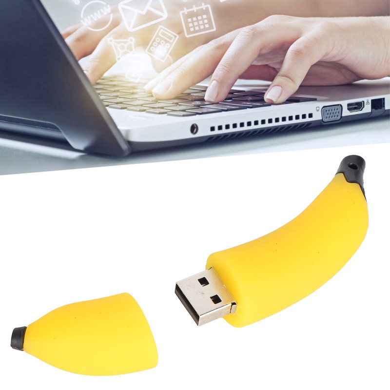 USB Flash Drive Cute Cartoon Banana Shape Thumb Drives for