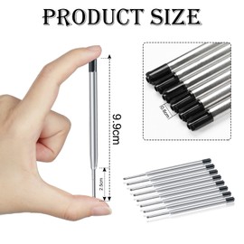 OFFCUP Gel Pen Refill, 20pcs Replaceable Metal Ballpoint Pen Refills, Ink Pen Refills Medium Point Pen Refills Compatible for Work School Writing Stationery Office Supplies (Black/Blue)