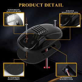 FICOLPO Universal Cab Clearance Light, 5 Pcs 16 LED Roof Top Marker Running Light Compatible with Dodge Ram 2003-2018 1500 2500 3500 4500 5500, Ford F150, GMC, Vans, POV Vehicle (White)