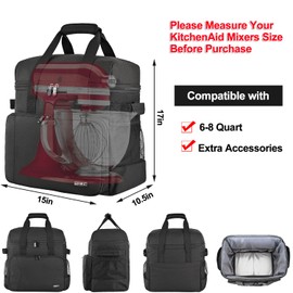 LEFOR·Z Carrying Bag Compatible with KitchenAid Mixers (6-8 Quart) and Extra Accessories,Storage Bag Only