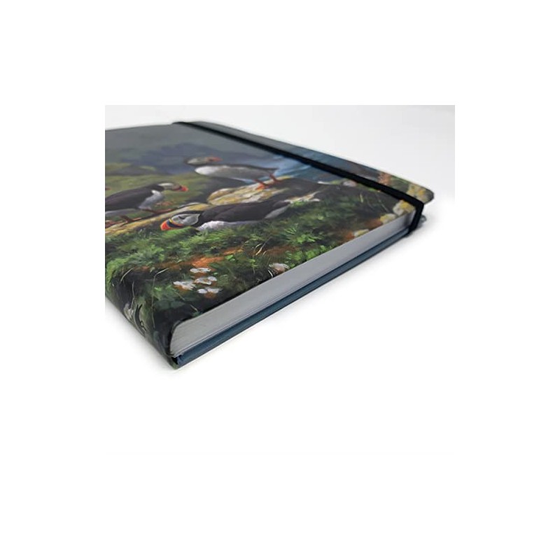 Puffins Roosting Flexible Pocket Notebook by Julian Friers - Memo