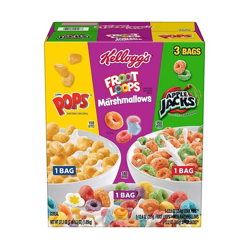 Kellogg's Cereal, Variety Pack 37.3 oz., 3 pk.