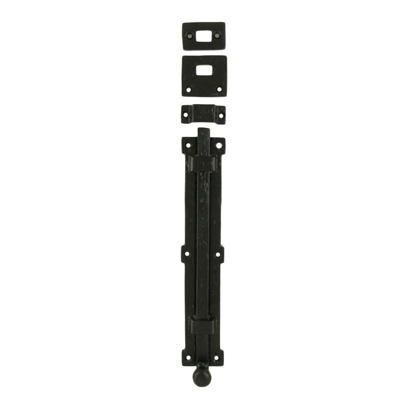 Set of 2 Iron 8 inch Surface Slide Bolt Black
