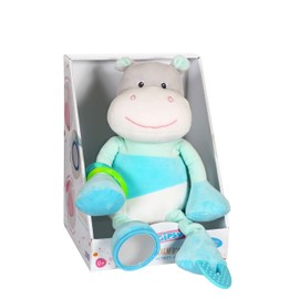 GIPSY 70863 Hippopotame Plush, White/Blue, 25 cm