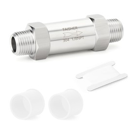 TAISHER 1PCS 304 Stainless Steel 1/8" NPT Male Check Valve,Backflow Prevention,One Way Non-Return Check Valves