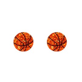 Lightweight Glitter Stackable Cute Sports Rugby Basketball Football Baseball Creative Classic Ball Shiny Stud Earrings Sports Game Lover Jewelry for Women-basketball