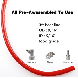 LUCKEG Mini Gas Regulator Tr21.4 Soda Charger Include Red Gas Line Assembly, Ball Lock Gas Disconnect Corny Keg Dispenser Soda Cylinders Soda Canister For Beer Homebrewing