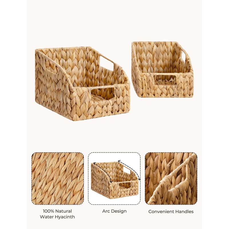 StorageWorks Pantry Baskets for Organizing, Wicker Basket with Built-in Handles,