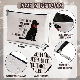 Eronm Dog Mom Makeup Bag, Small Cosmetic Bag, Waterproof Canvas Makeup Pouch, Birthday Christmas Friendship Gifts for Women Family Friends Teens Children, Travel Essentials for Women Girls-A15