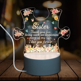 Sister Gifts from Sister Night Light, Thank You for Being Such an Important Piece of My Life, Gifts for Sister in Law Christmas Ideas Gifts