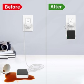 HomeMount Outlet Wall Mount for Blink Sync Module 2, Space Saving and Easy Move Mount Bracket Holder for Blink Indoor Outdoor Security Cameras with Short Cable, No Messy Wires or Screw (White)