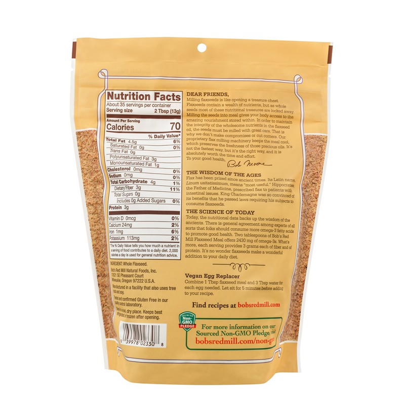 Bob's Red Mill Flaxseed Meal, 16oz (Pack of 1) -
