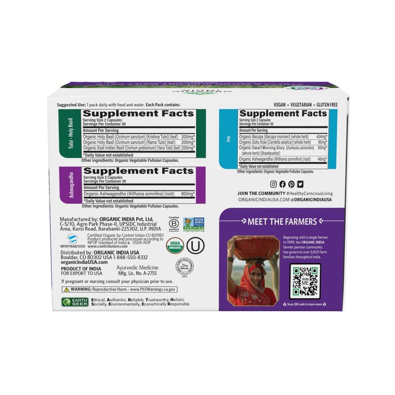 ORGANIC INDIA Stress & Mood Support Daily Pack - Stress