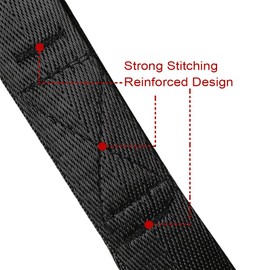 Heavy Duty 1,200lb. Workload Soft Loop Tie Down Straps for Towing or Trailering ATV, UTV, Motorcycle, Lawn Garden Equipment (Set of 8) (18", Black)