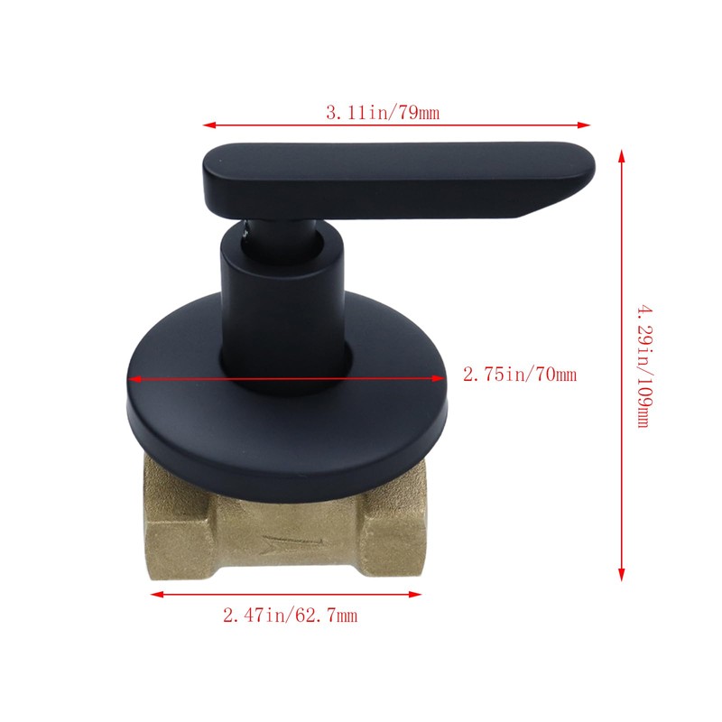 Dnyta Brass Concealed Water Stop Valve, Water Shut Off Valve