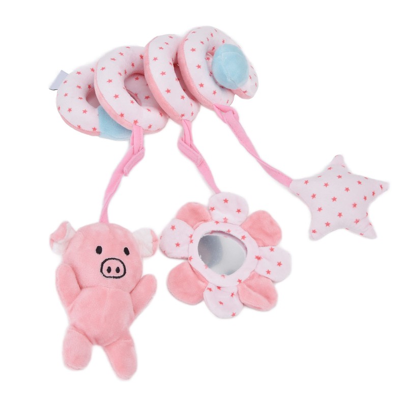 Baby Plush Animal Stroller Toys Spiral Activity Hanging Toys Ringing