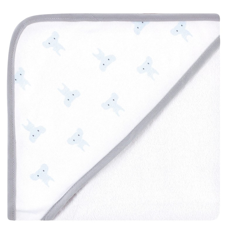 Hudson Baby Unisex Baby Cotton Rich Hooded Towels, Blue Elephant,