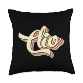 Clio Retro Vintage Style T-ShirtsClio Retro Vintag Clio Tshirt Retro Art Baseball Font Vintage Throw Pillow, 18x18, Multicolor