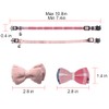 2Pcs Pink Cat Collar Breakaway with Bowtie Bell, Pink Plaid