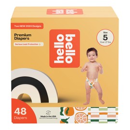 Hello Bello Premium Diapers Size 5, Main Squeeze & Zesties for The Resties Designs, 48ct Club Box