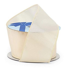 Ivory Satin Wired Ribbon 1 1/2" X 25 Yards