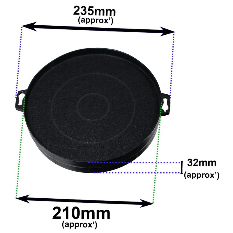 SPARES2GO Carbon Charcoal Vent Filter for Matsui Cooker Extractor Hood