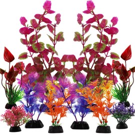 QUOZUO QUOZUO Aquarium Decorations Plants, 10pcs Colorful Fish Tank Plastic Plants Decoration for Aquariums, Fish Tank Accessories