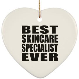 Designsify Christmas Tree Ornaments - Xmas Decorations Gifts - Best Skincare Specialist Ever, Heart Ornament - for Birthday Anniversary Thanksgiving Day Party, to Men Women Him Her Friend Mom Dad