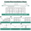 QDWIS Wood Curtain Rods for Windows 72 to 144 Inch,1''