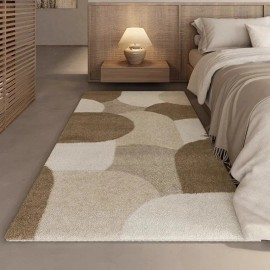 Floor Mats for Bedroom Bedside Carpet for Living Room Home Decoration Foot Mat Soft Plush Minimalism Rugsize: 120*180cm, color: yellowish-white3