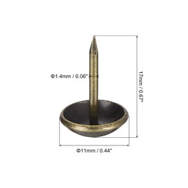 uxcell Upholstery Tacks Nail Pins Furniture, 500Pcs 11x17mm Thumb Tack Pins Assortment Kit Carbon Steel for Home Sofa DIY Decorative Nail Heads Nails, Green Bronze