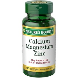 Nature's Bounty Comprimidos de calcio, magnesio y zinc, salud inmunológica y ósea, suplemento diario, 1000 mg de calcio, 400 mg de magnesio, 600 UI de