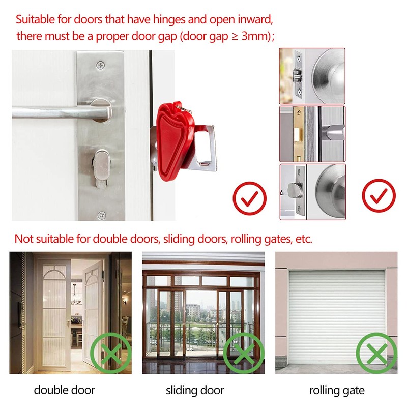 Xhwykzz Portable Door Lock Security, Upgraded Version Apartment Security Bedroom