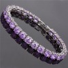 RIZILIA Round Cut Simulated Purple Amethyst CZ 18K Gold Plated