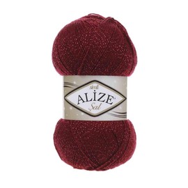 4 Ply Knitting/Crochet Yarn with Metallic/Glitter/Lurex 100g Alize Sal Shade 57