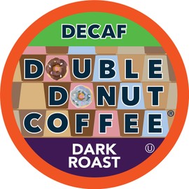 Double Donut Decaf Dark Roast Coffee Pods, Extra Bold Blend Coffee, Single Serve Coffee For Keurig K Cups Machines, Decaf Dark Roast Coffee in Recyclable Pods, 24 Count