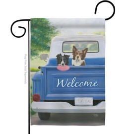 Play Day with Buddy Garden Flag Animals Dog Puppy Spoiled Paw Canine Fur Pet Nature Farm Animal Creature Small Decorative Gift Yard House Banner Made In USA 13 X 18.5