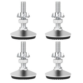 Drenky Furniture Levelling Feet, 4 Packs M8x50mm External Thread Glide Leveler Legs Heavy Duty Silent Non-Slip Floor Protector with T-Nuts and Screw Nuts