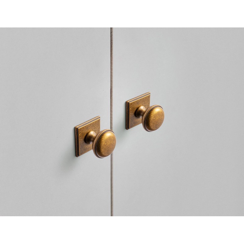 Goo-Ki Antique Brass Cabinet Knobs with Backplate Zinc Alloy Kitchen