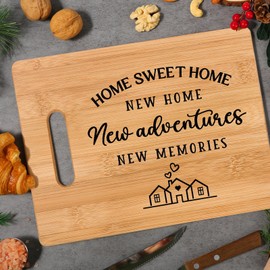 GiftyTrove House Warming Gifts New Home, Unique Bamboo Cutting Board with Best Wishes, Perfect Housewarming Gift for New Home Women Couple, Best New Home Gift Idea for Home