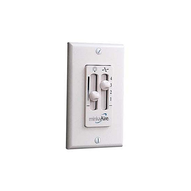 Minka-Aire WC106-WH, 4 Speed Wall Mount Fan Control with Dimmer