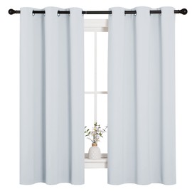 NICETOWN Window Treatment Thermal Insulated Grommet Room Darkening Curtains Drapes for Bedroom(2 Panels,42 by 63,Platinum-Greyish White)