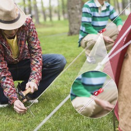Jubaopen 30PCS Guy Rope Tensioners Aluminum Alloy Cord Adjuster Tensioners Rope for Outdoor Activity（Red）