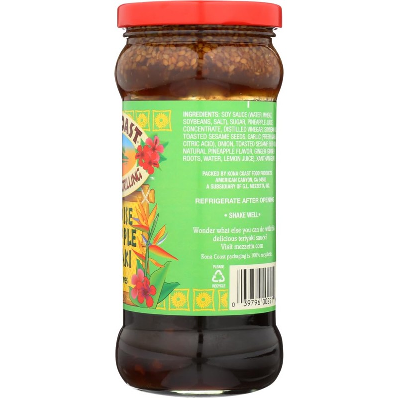(Pack of 3) Kona Coast Paradise Pineapple Teriyaki Sauce, 15