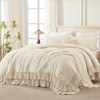 Andency Beige Twin Size Comforter Set, 2 Pieces Boho Lightweight Fluffy Ruffle Bedding Set & Collections, All Season Soft Microfiber Farmhouse Shabby Chic Bed Set for Kids (66x90In Comforter)