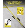 4 Pack 3 Way Flat Adjustable Bungee Cords with Hooks,