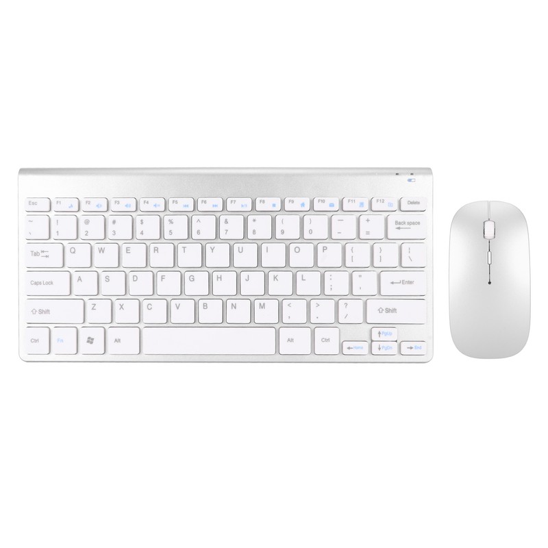 Smart Wireless Keyboard Mouse Kit Silent LED Indicator Waterproof Power